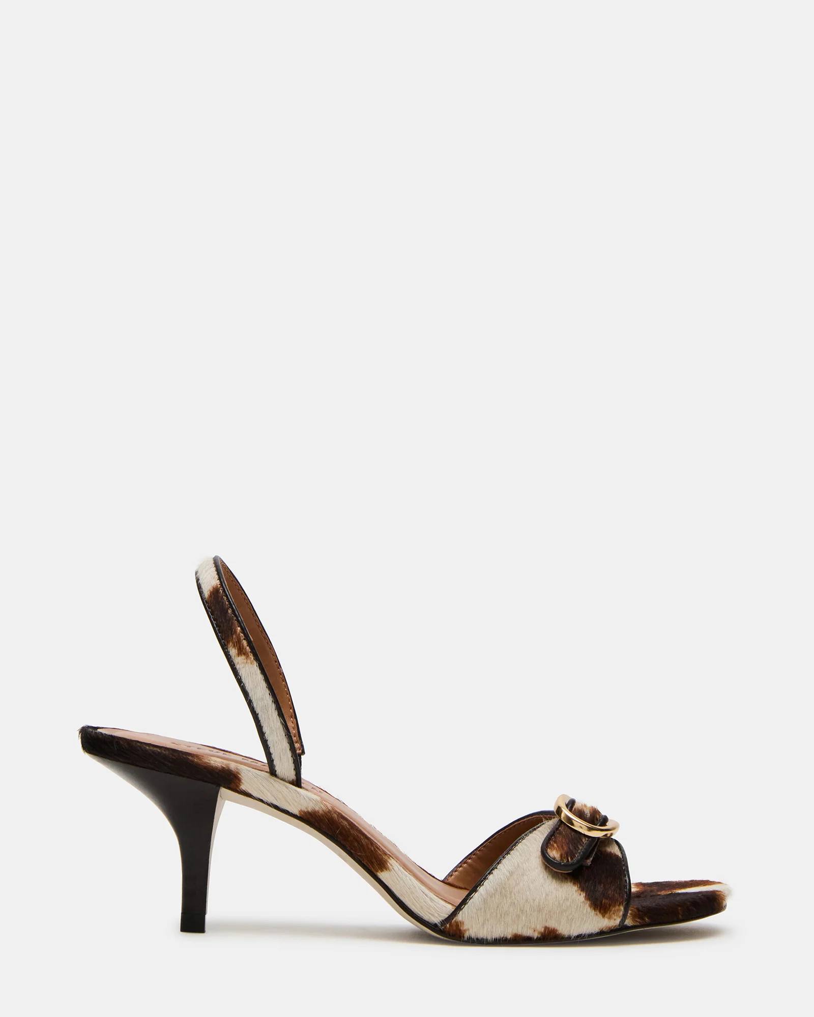 HENRIETTA Brown Cow Print Slingback Square-Toe Women's Heel | Steve Madden (US)