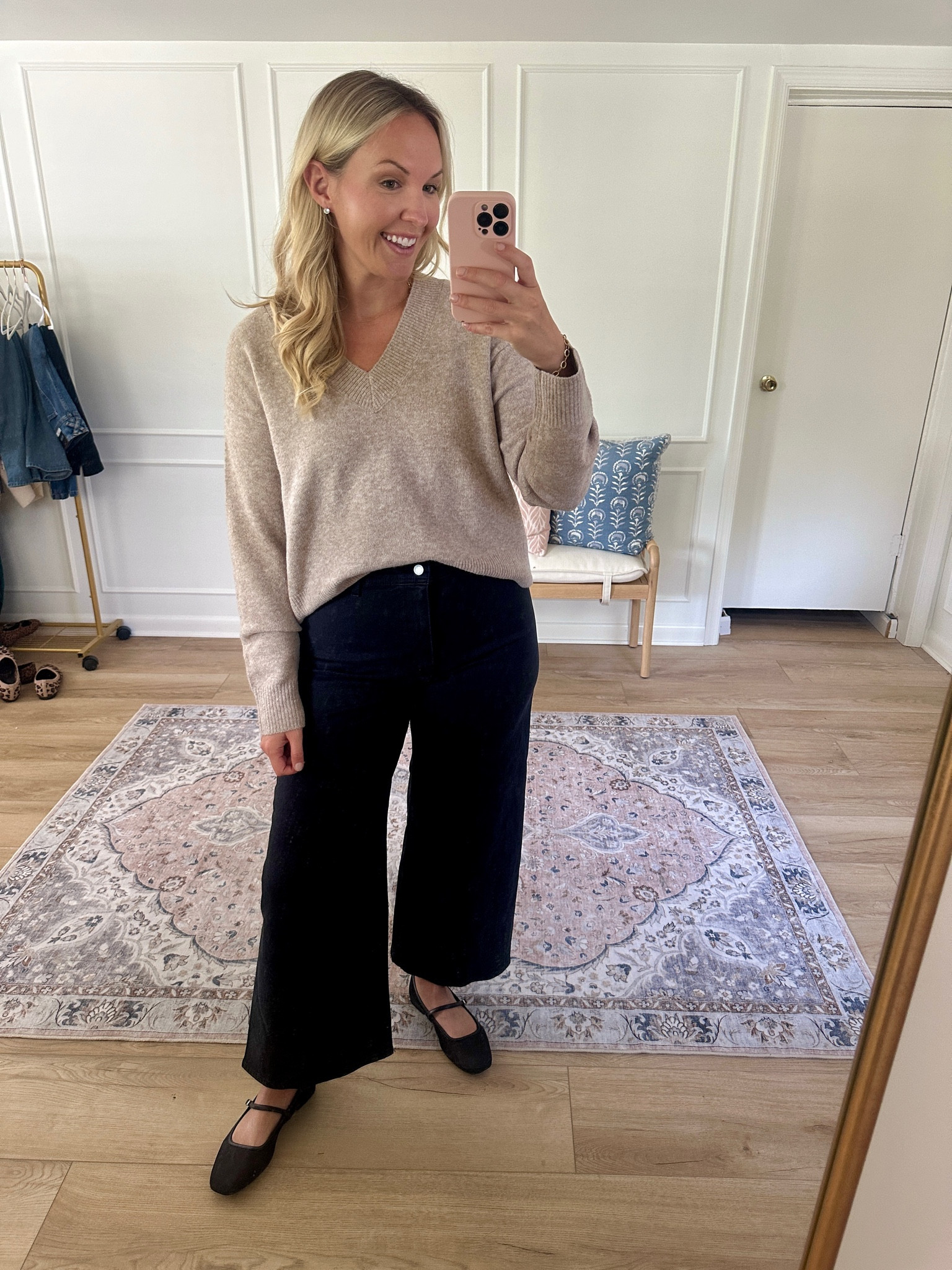 Wearing a size 12 in the jeans and a medium in the sweater! Pants come in other colors too! Fall outfit - work wear 

#LTKMidsize #LTKWorkwear #LTKStyleTip