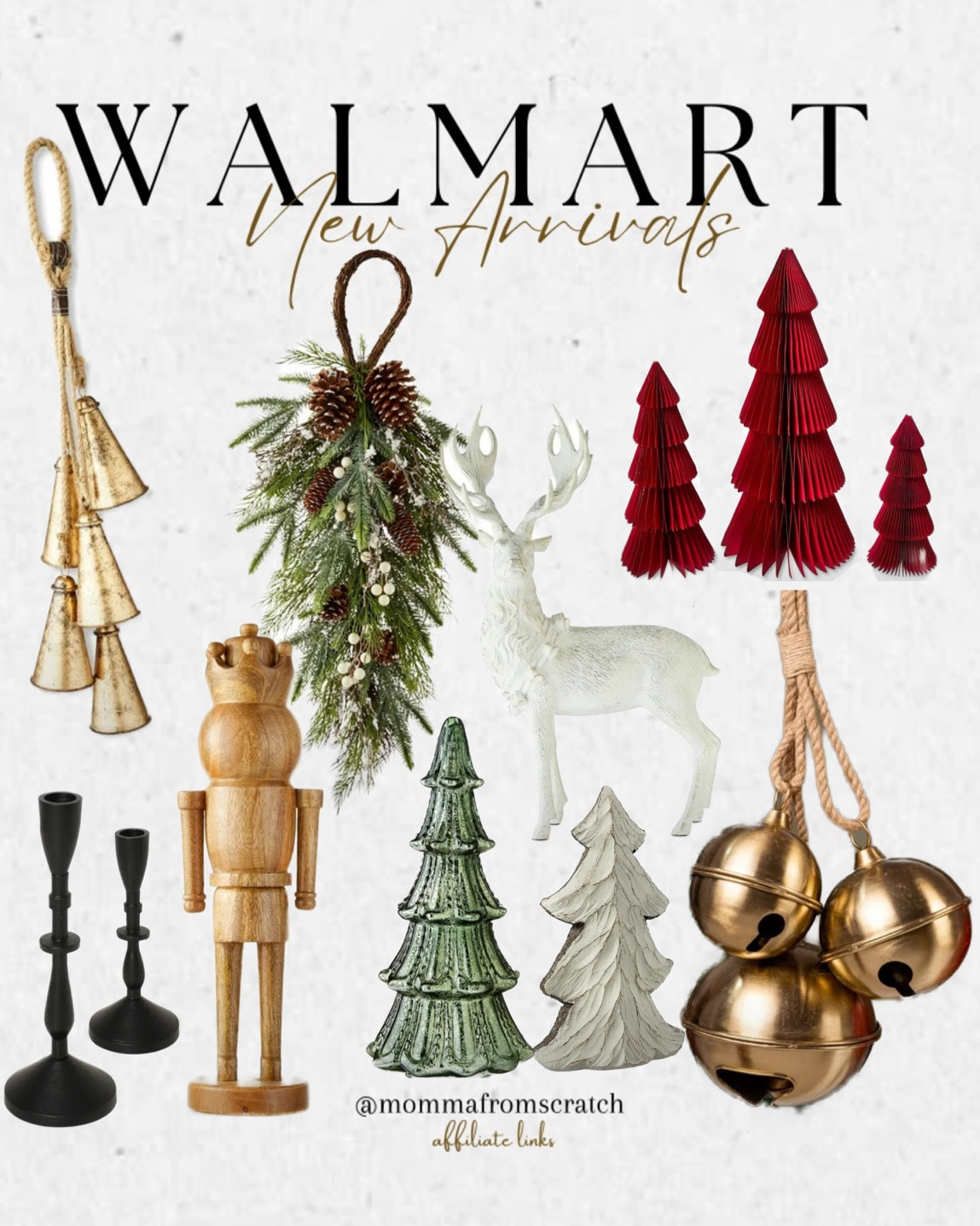 Christmas decor from Walmart! Wood nutcracker, gold bells, Christmas trees, my Texas house Christmas decor

#LTKFindsUnder50 #LTKHome #LTKSeasonal