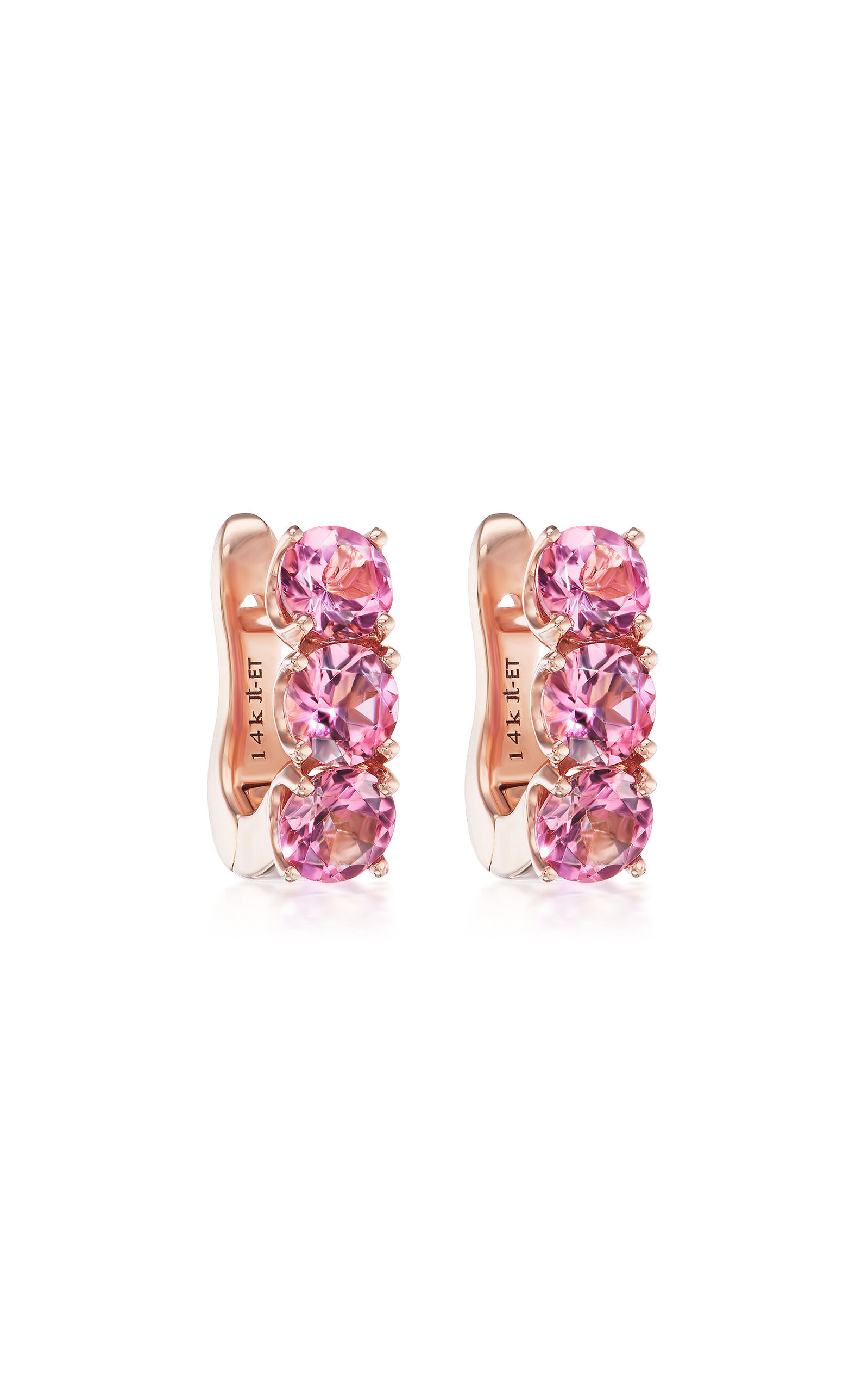 14K Rose Gold 4mm Super Hugs with Pink Tourmaline | Moda Operandi (Global)