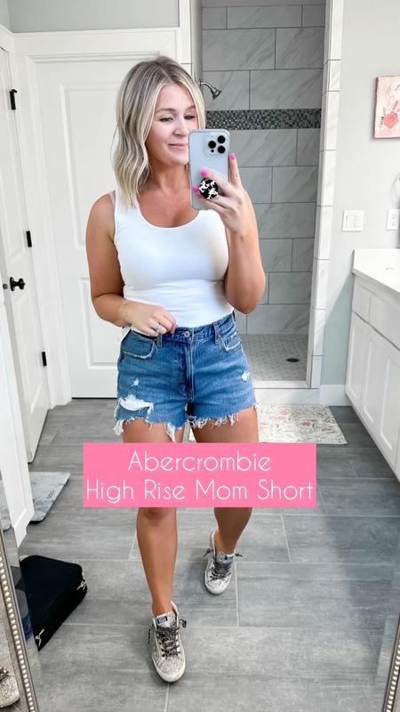 These mom shorts are so cute and comfy. They don’t hug my thighs and they have the perfect amount of stretch. They come in a 2inch and 4 inch. Sized up to a 28 and they’re so comfy! 
Wearing a medium in the bodysuit 

#LTKSeasonal #LTKSale #LTKunder50