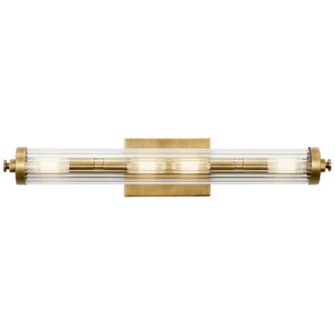 Kichler Azores 24 3/4" Wide Natural Brass 4-Light Bath Light - #75N40 | Lamps Plus | Lamps Plus