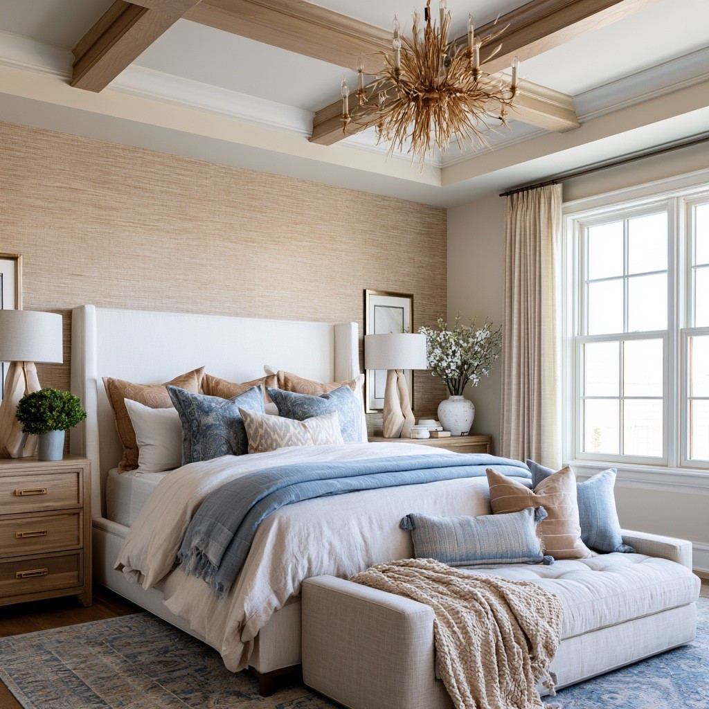 Nancy Meyers bedroom. Nancy Meyers aesthetic. Pottery barn bedroom. Pottery barn dupe. RH dupe. Coastal bedroom.

#LTKHome