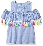 Mud Pie Baby Girls Chambray Cold Shoulder Tassel Top, Blue, MD/ 2T-3T | Amazon (US)