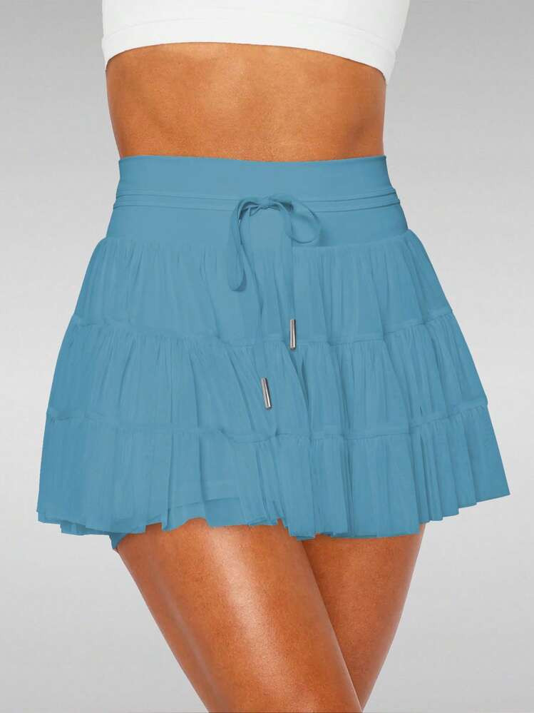 Leftear Women's Pleated Tennis Skirt High Waisted Ruffle Golf Skirts Sports Skater Athletic Running Skorts With Shorts Pockets Cute Clothes Summer | SHEIN