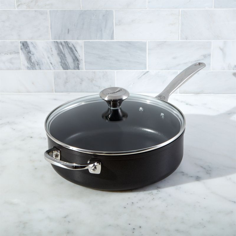 Le Creuset Toughened Non-Stick Pro 4.25-Quart Saute Pan with Lid + Reviews | Crate & Barrel | Crate & Barrel