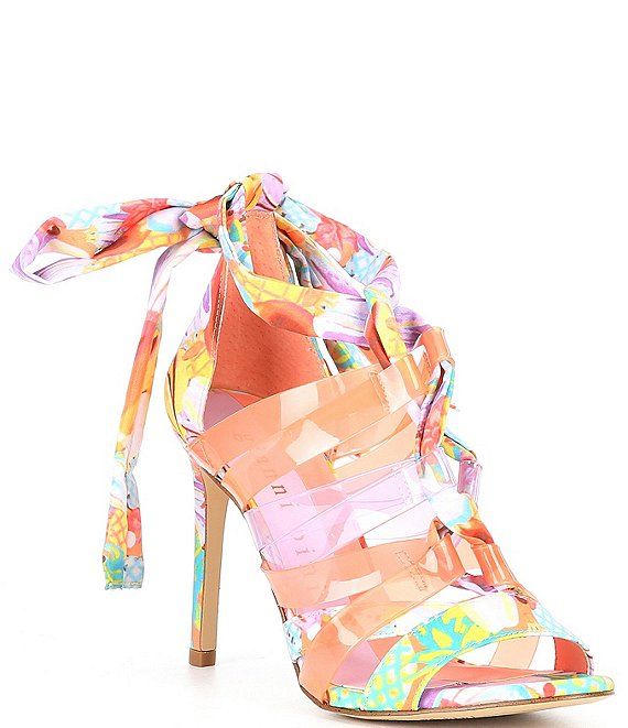 Abriannatwo Printed Ankle Wrap Lace-Up Strappy Dress Sandals | Dillard's