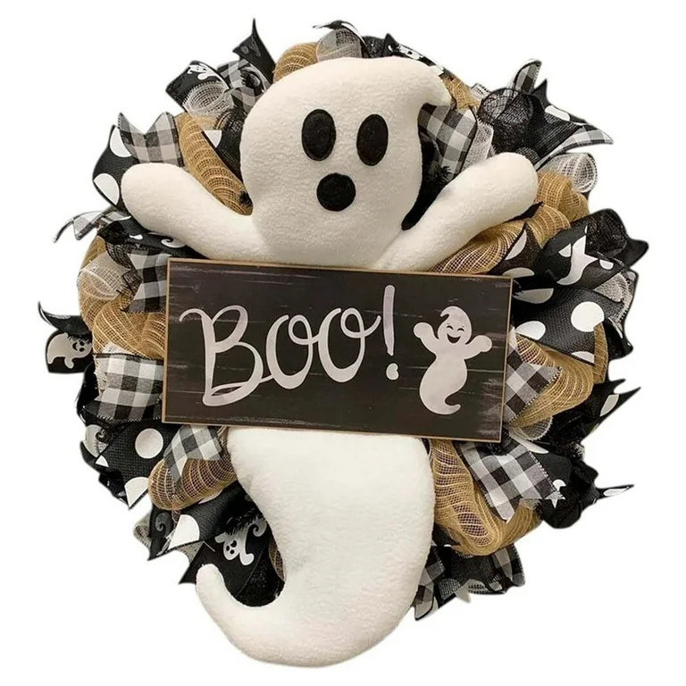 Halloween Wreath, Ghost Wreath, Front Door Pendant, Festival Halloween Party Haunted House Decora... | Walmart (US)