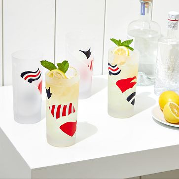 Nautical Flag Highball Glasses, Set of 4 | Mark and Graham
