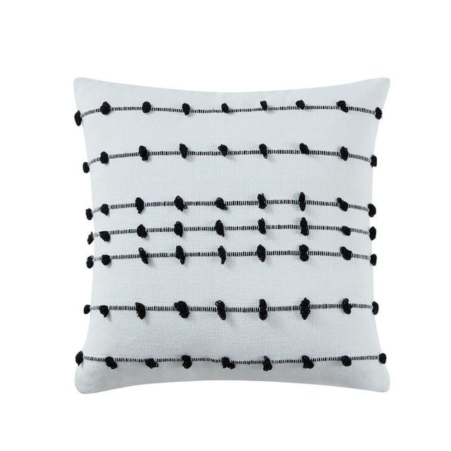 Black Woven Stripe Decorative Pillow Cover, Mainstays, 18" x 18", 1 Piece | Walmart (US)