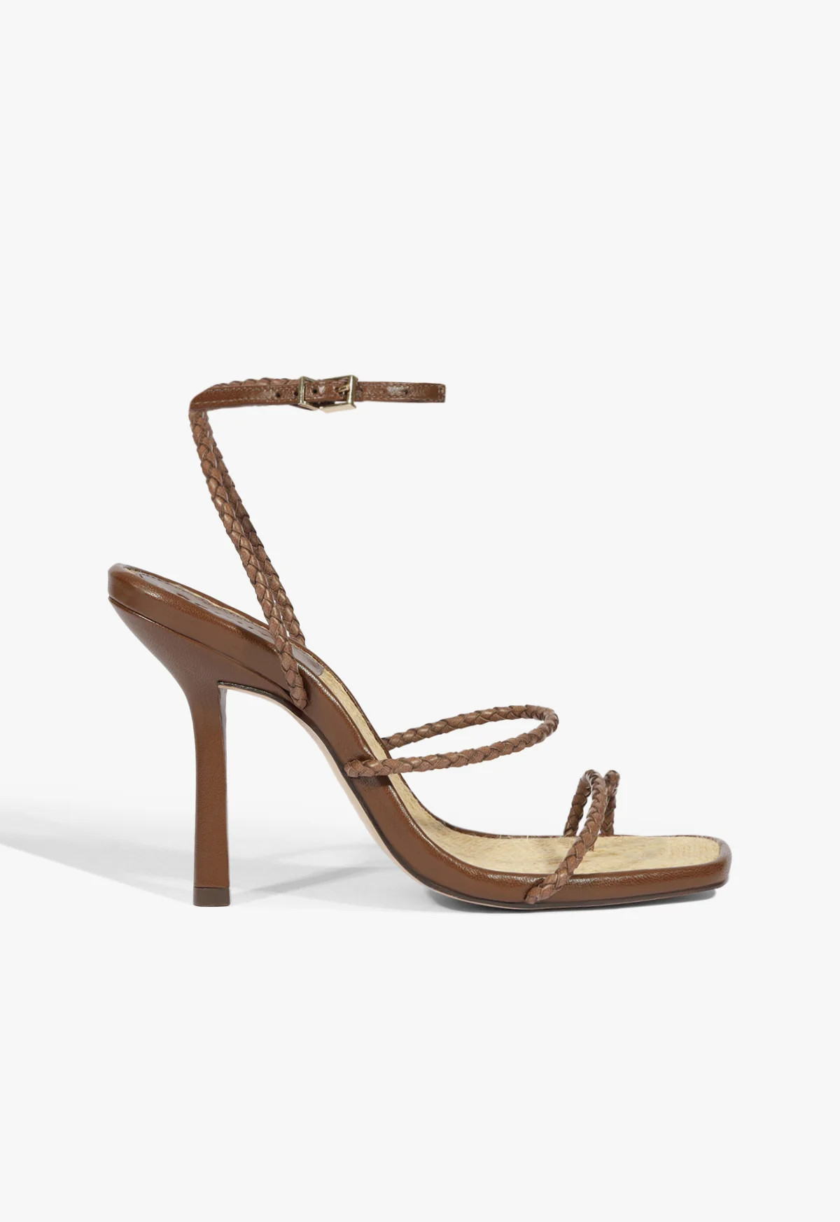 Kaya Straw Stiletto Sandal | Brown | Leather | Schutz (US)