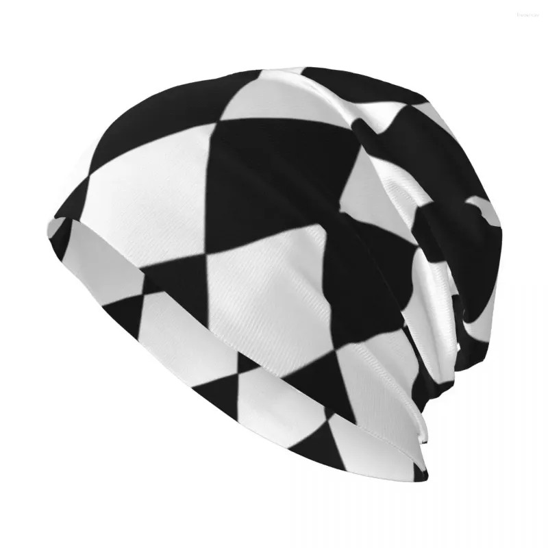 Berets Black And White Harlequin Pattern Knit Hat Luxury Man Horse Golf Cap Women's | DHGate