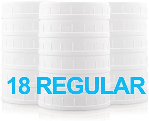 [18 Pack] Plastic REGULAR Mouth Mason Jar Lids for Ball, Kerr and More - Food Grade White Plastic... | Amazon (US)