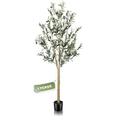 Bellacat Faux Olive Tree 5ft，Olive Trees Artificial Indoor with Natural Wood Trunk and Realisti... | Amazon (US)