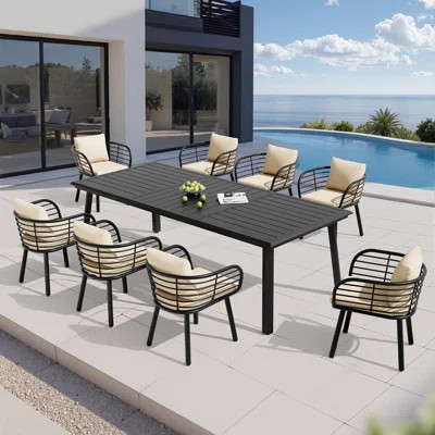 8 - Person Sunbrella Aluminum Dining Set (Set of 9) | Wayfair North America