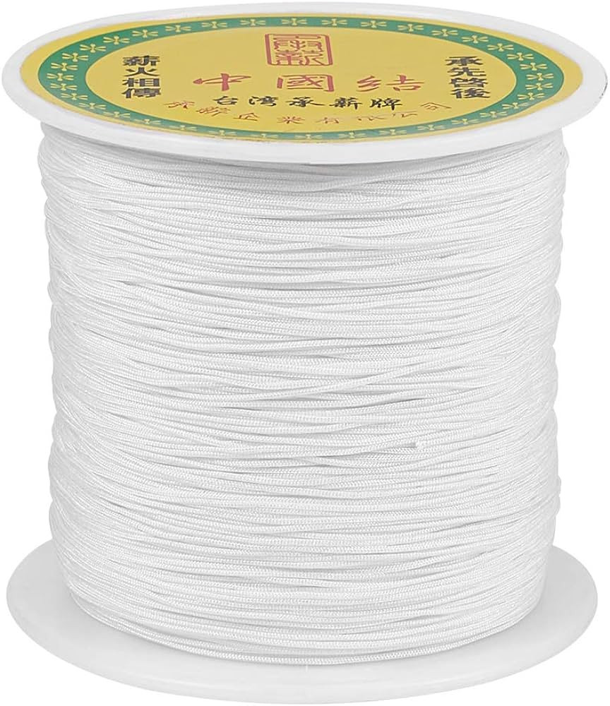 150 Yards White Nylon Beading String Cords 0.5mm Chinese Knotting Cord Braided Nylon Thread Wires... | Amazon (US)