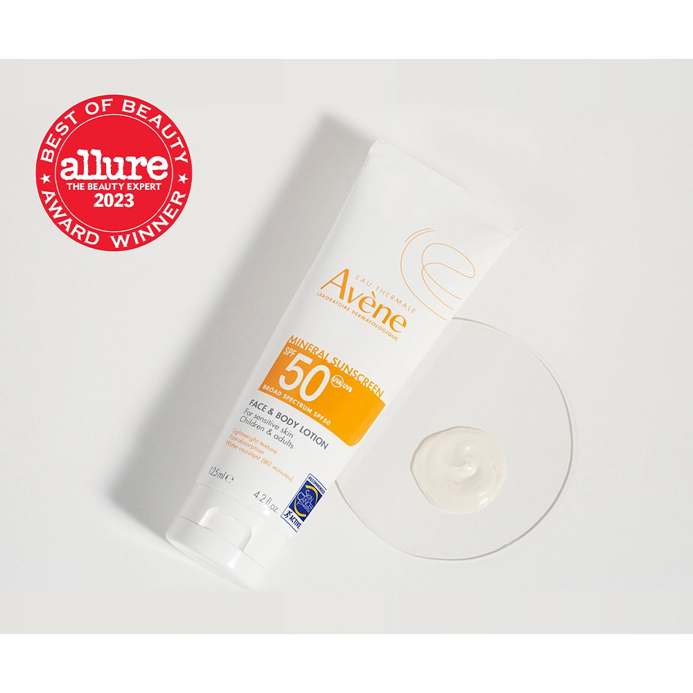 A lightweight, 100% mineral broad spectrum SPF 50 sunscreen lotion for the face and body that pro... | Avène USA
