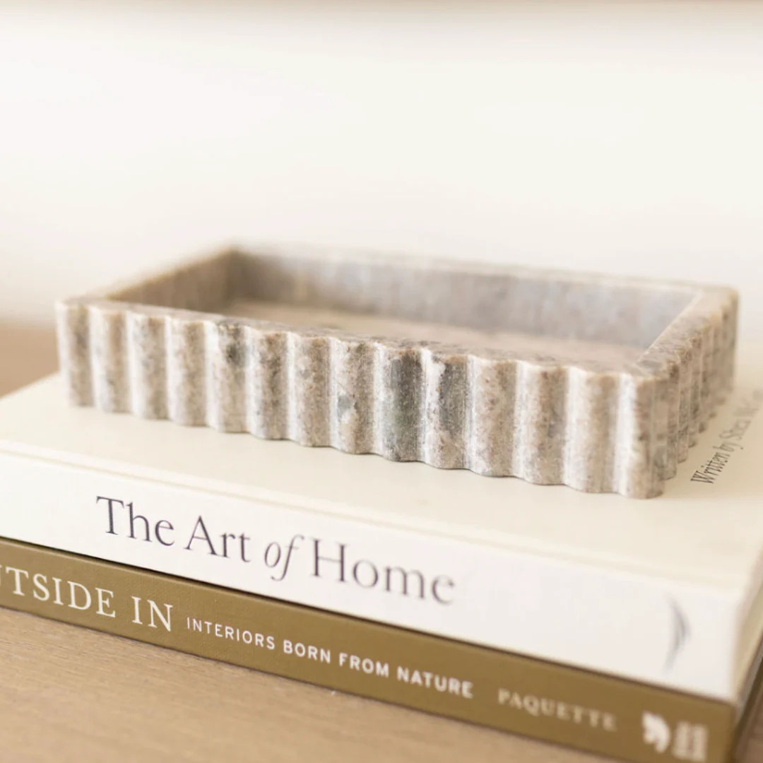 Beige Fluted Marble Bridge Tray | By Luxe B Co. | luxe bCO