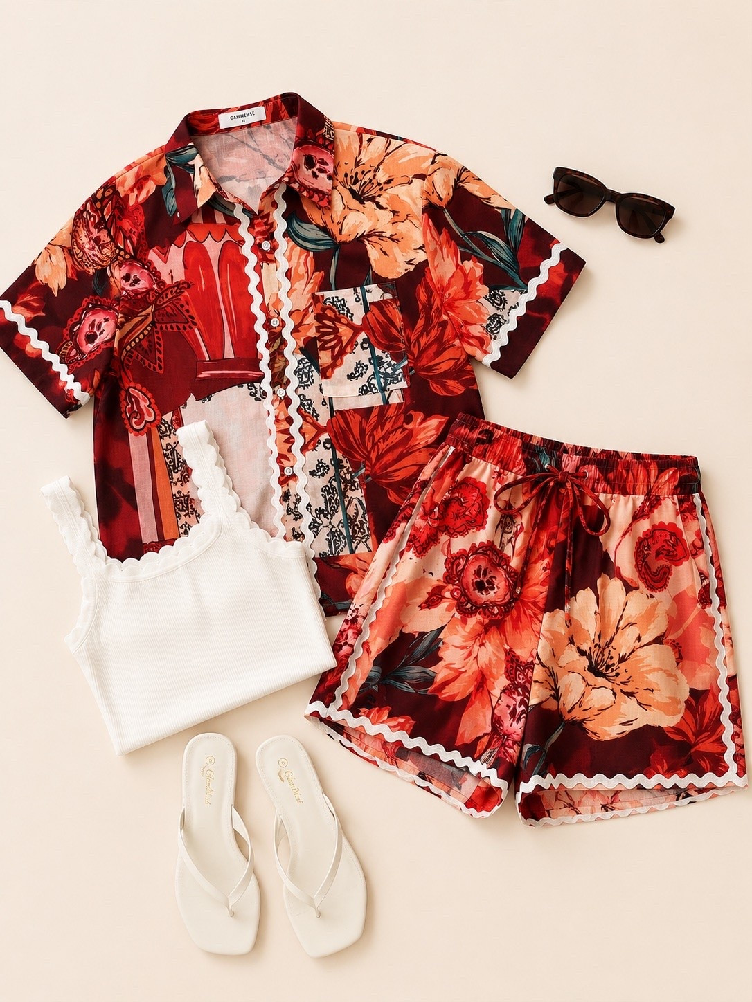 Love bold colors and prints for warmer weather. This fabric is thick and substantial with added scallop detail. No styling needed, just throw it on and go. Dress up or down. By @Commense 

I bought a size medium, and if fit perfectly

#LTKootd #LTKOver40 #LTKmomlife