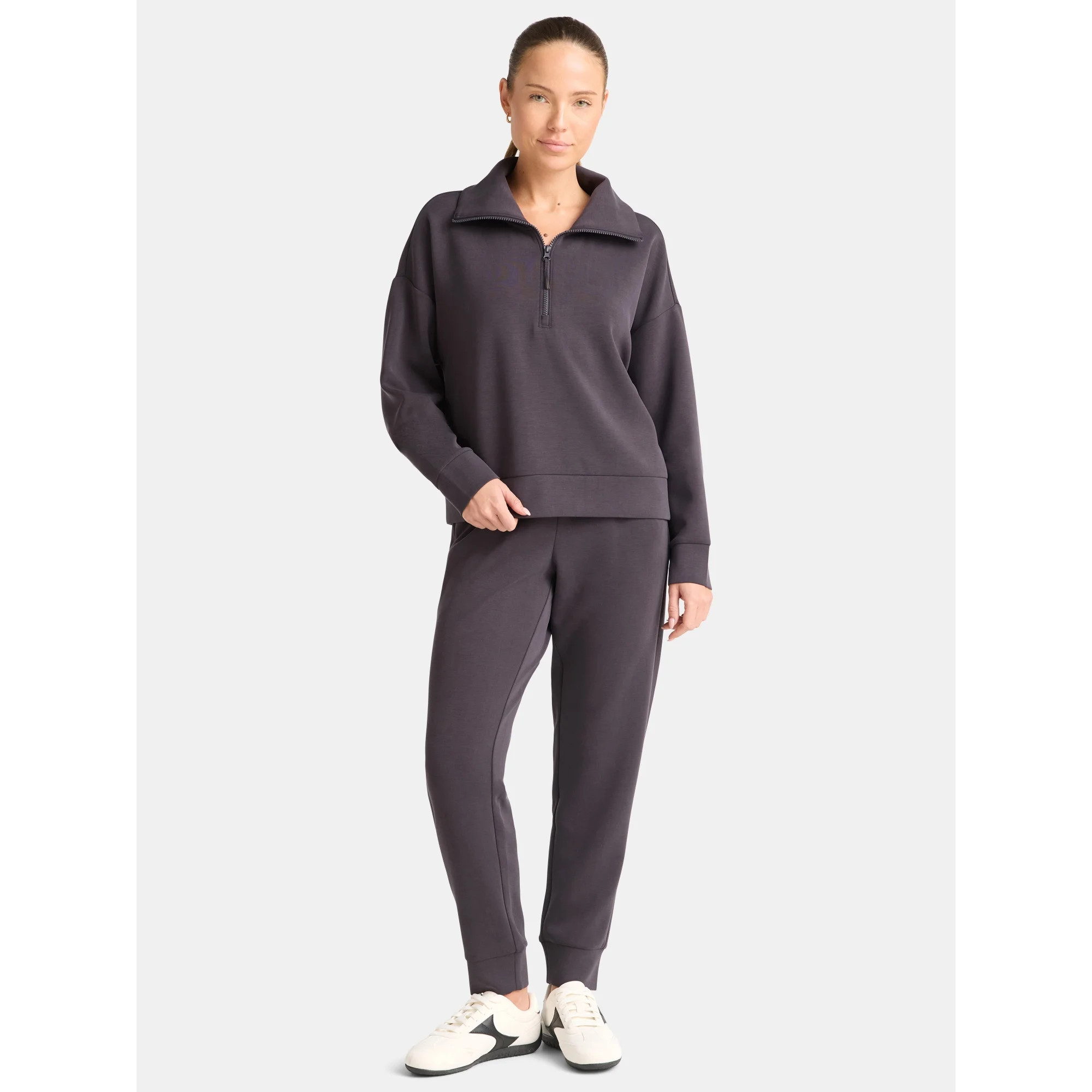 Avia Women's and Women's Plus Scuba Knit Quarter Zip Pullover, Sizes XS-4X - Walmart.com | Walmart (US)