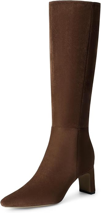 DREAM PAIRS Knee High Boots Women Chunky Block Heel Square Toe Side Zipper Tall Boots for Women | Amazon (US)