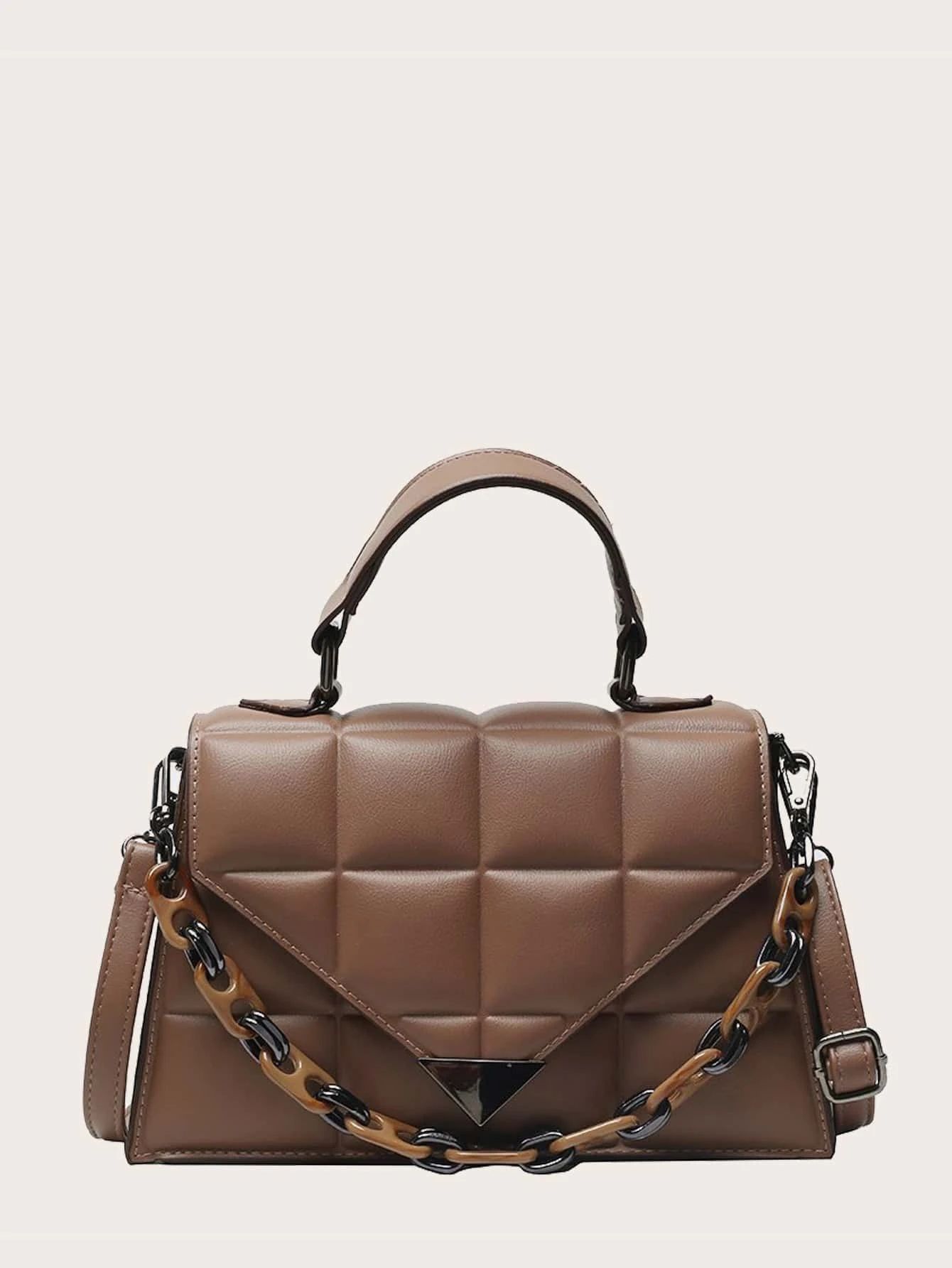 Quilted Pattern Flap Satchel Bag | SHEIN