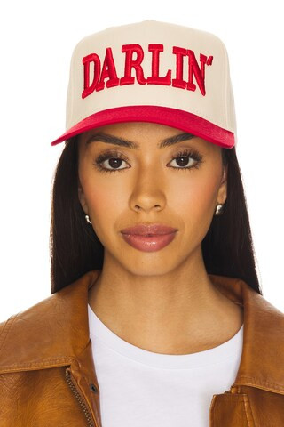 Patch Puff Embroider Cap in Red Cream | Revolve Clothing (Global)