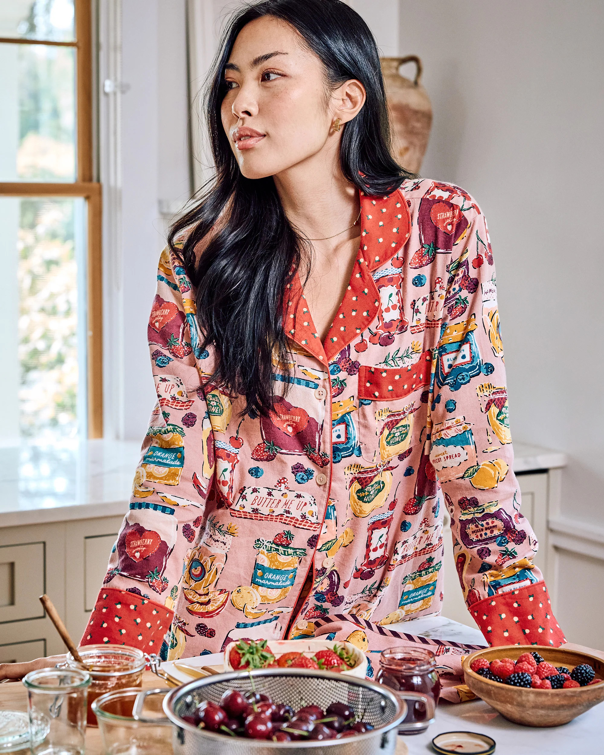 Sweet Jams - Lightweight Flannel Long PJ Set - Berry Bliss | Printfresh
