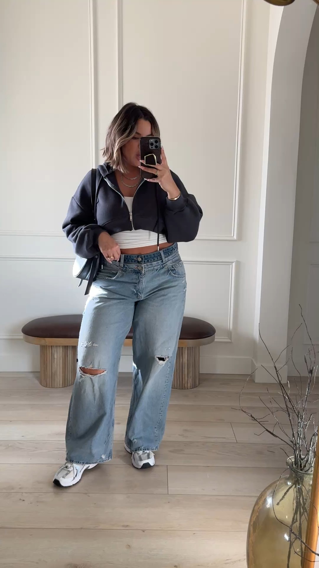 Hoodie is now sold out 😫
Jeans sized down to a 10 and they are still a baggy fit. I’m usually a 22 in their jeans for reference. 
#zara 

#LTKMidsize #LTKootd