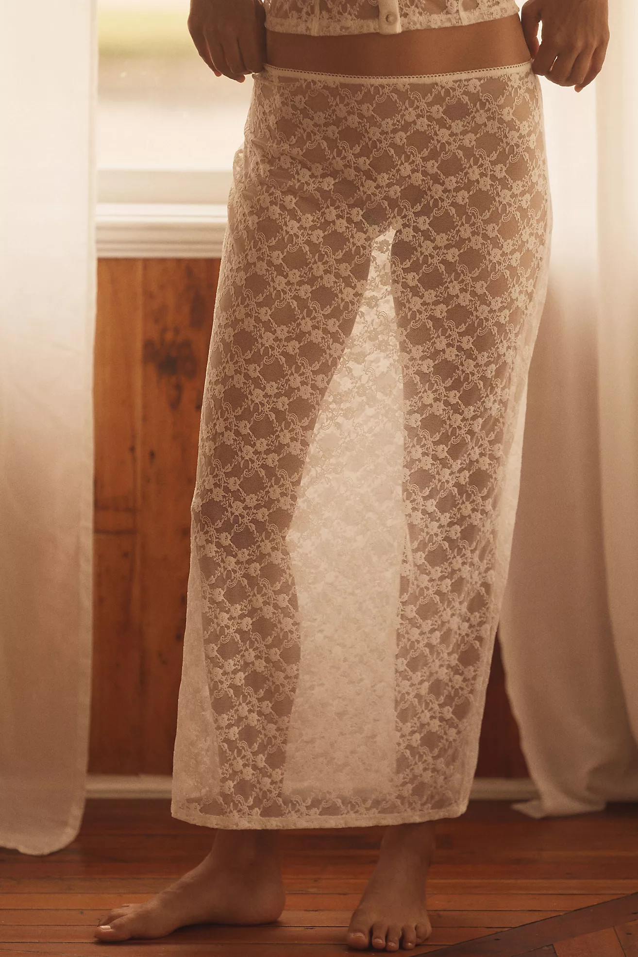 LyreBird Lace Maxi Slip Skirt | Anthropologie (US)
