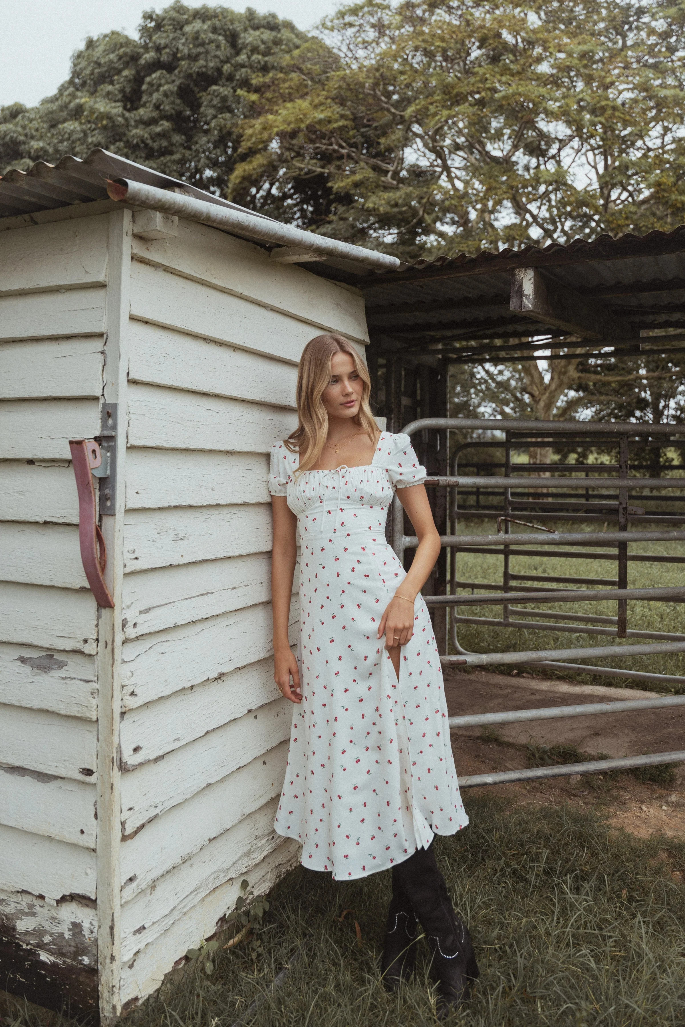 Jill Midi Dress - Cherry Print | Petal & Pup (US)