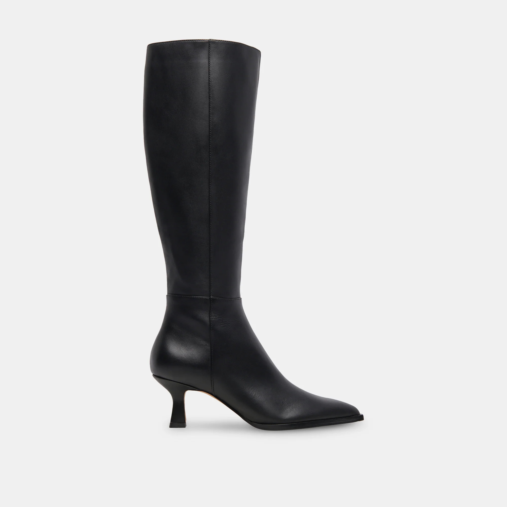 Auggie Extra Wide Calf Boots Black Leather | DolceVita.com