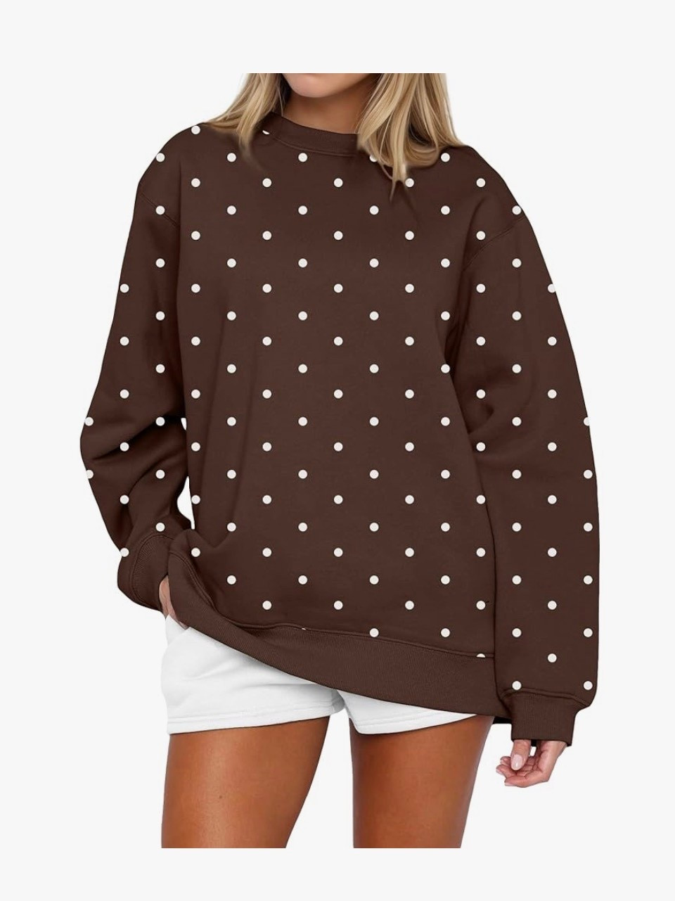 Fleece, chocolate brown, Polka-dot =  a cozy fall sweatshirt to wrap myself in. 

#LTKFindsUnder100 #LTKFindsUnder50