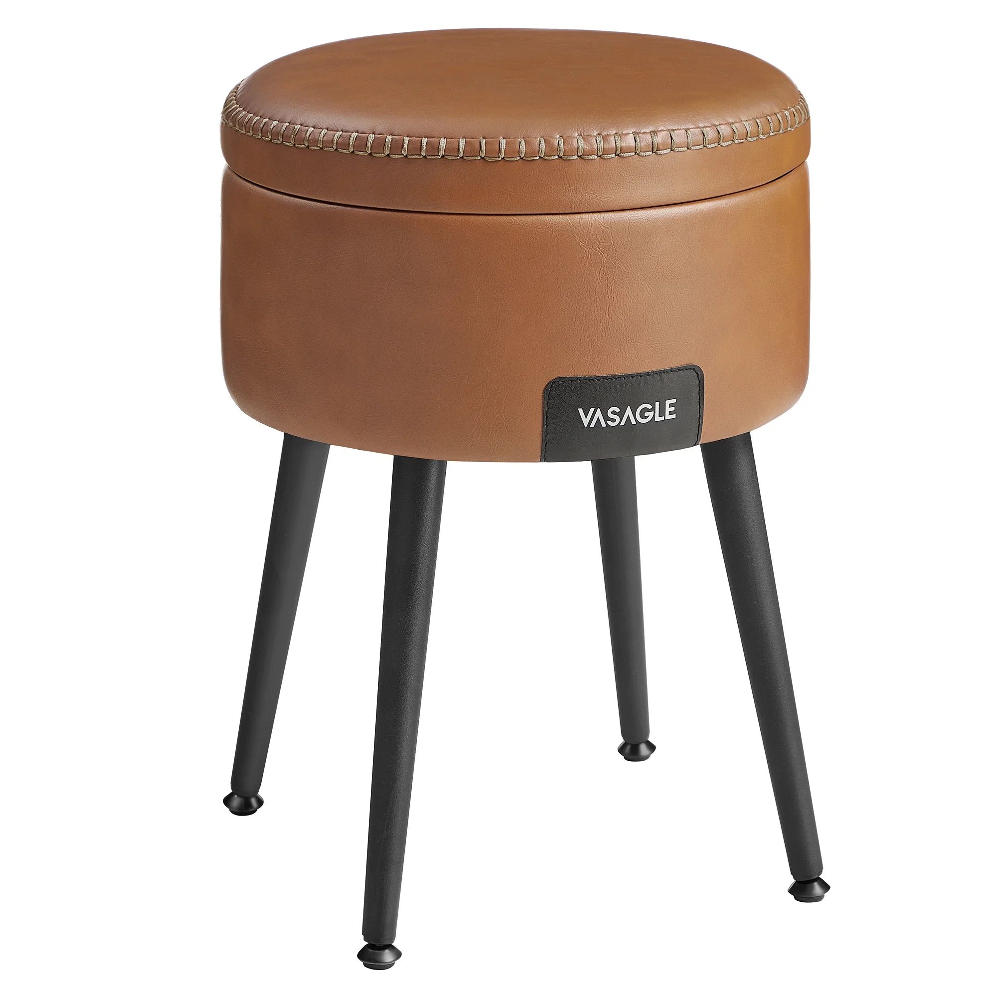 VASAGLE EKHO Collection Storage Ottoman Footstool Vanity Stool Chair Leather Ottoman with Storage... | Walmart (US)