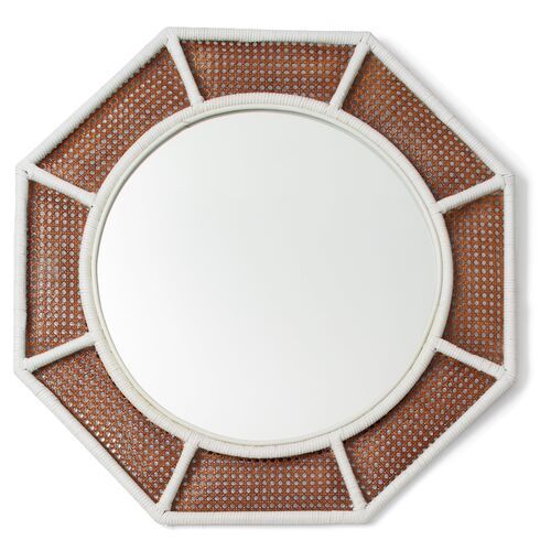 Orly Octagonal Rattan Wall Mirror, White/Natural | One Kings Lane
