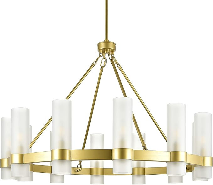 Linea di Liara Teramo Gold Chandelier Dining Room Light Fixture Large Wagon Wheel Chandelier Roun... | Amazon (US)