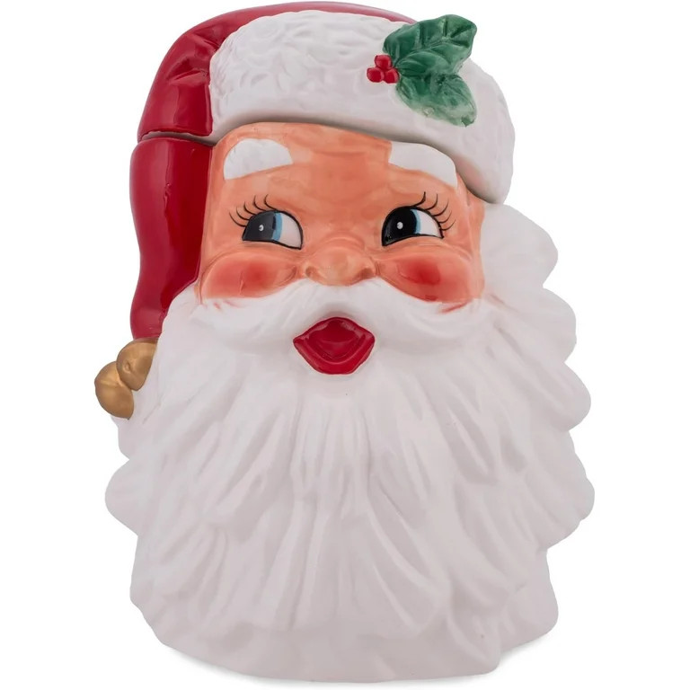 Transpac Dolomite Ceramic Retro Santa Cookie Jar | Walmart (US)