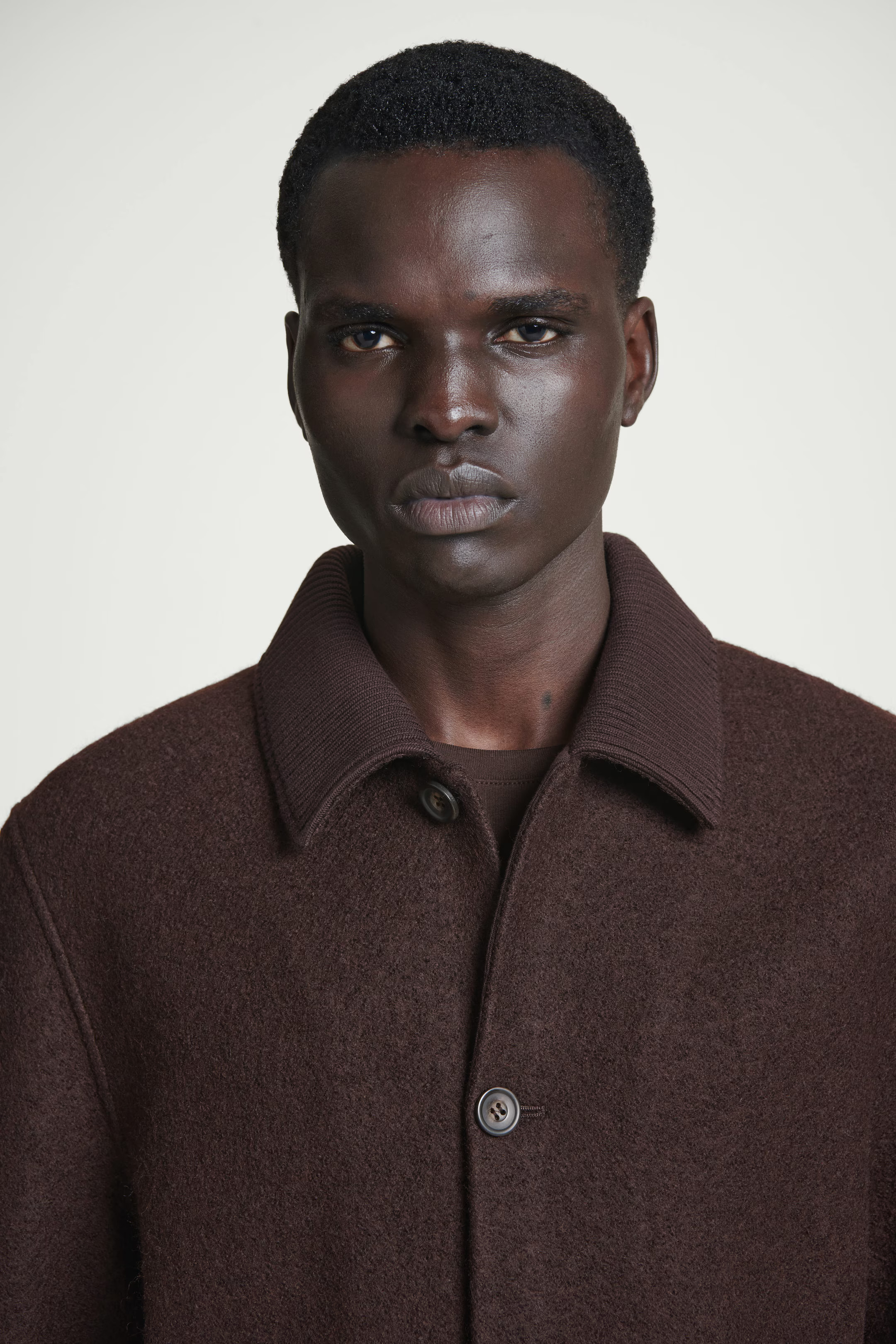 BOILED-WOOL CHORE JACKET - DARK BROWN | COS (AU)