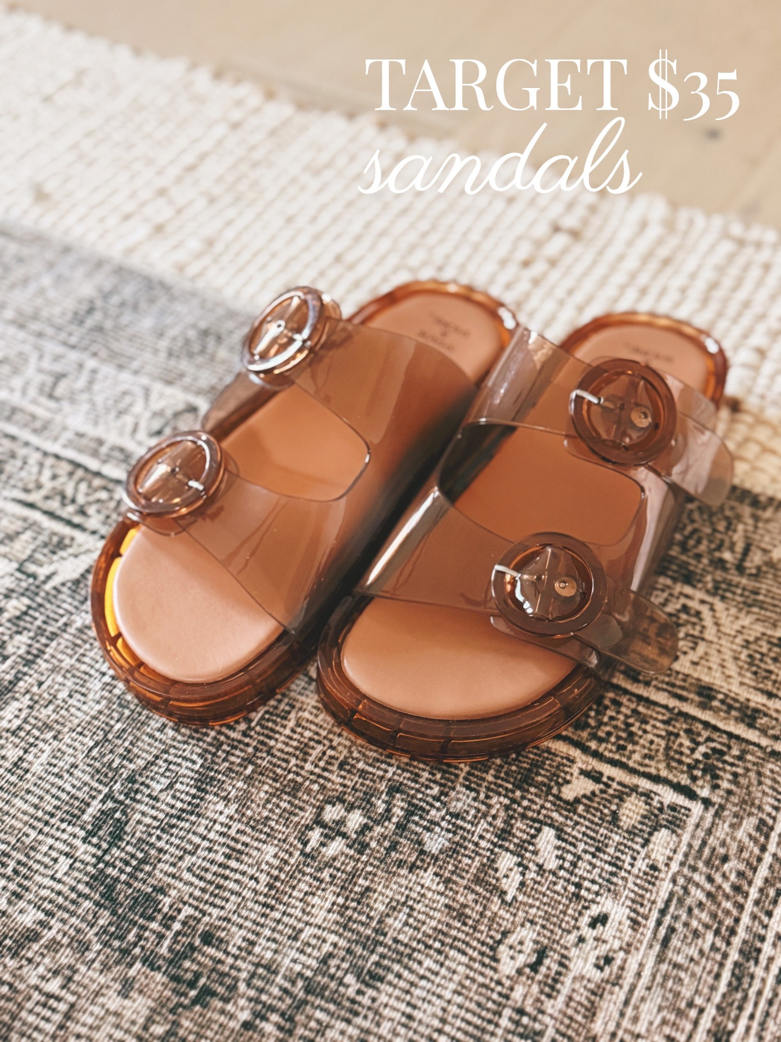 Target memory foam “jelly” sandals for women- these are SO comfy!! Perfect to live in all Spring & Summer long ✨ They come in a Clear and Tan color and run TTS (size down if you’re in between!) ☀️

#LTKgrwm #LTKActive #LTKSaleAlert
