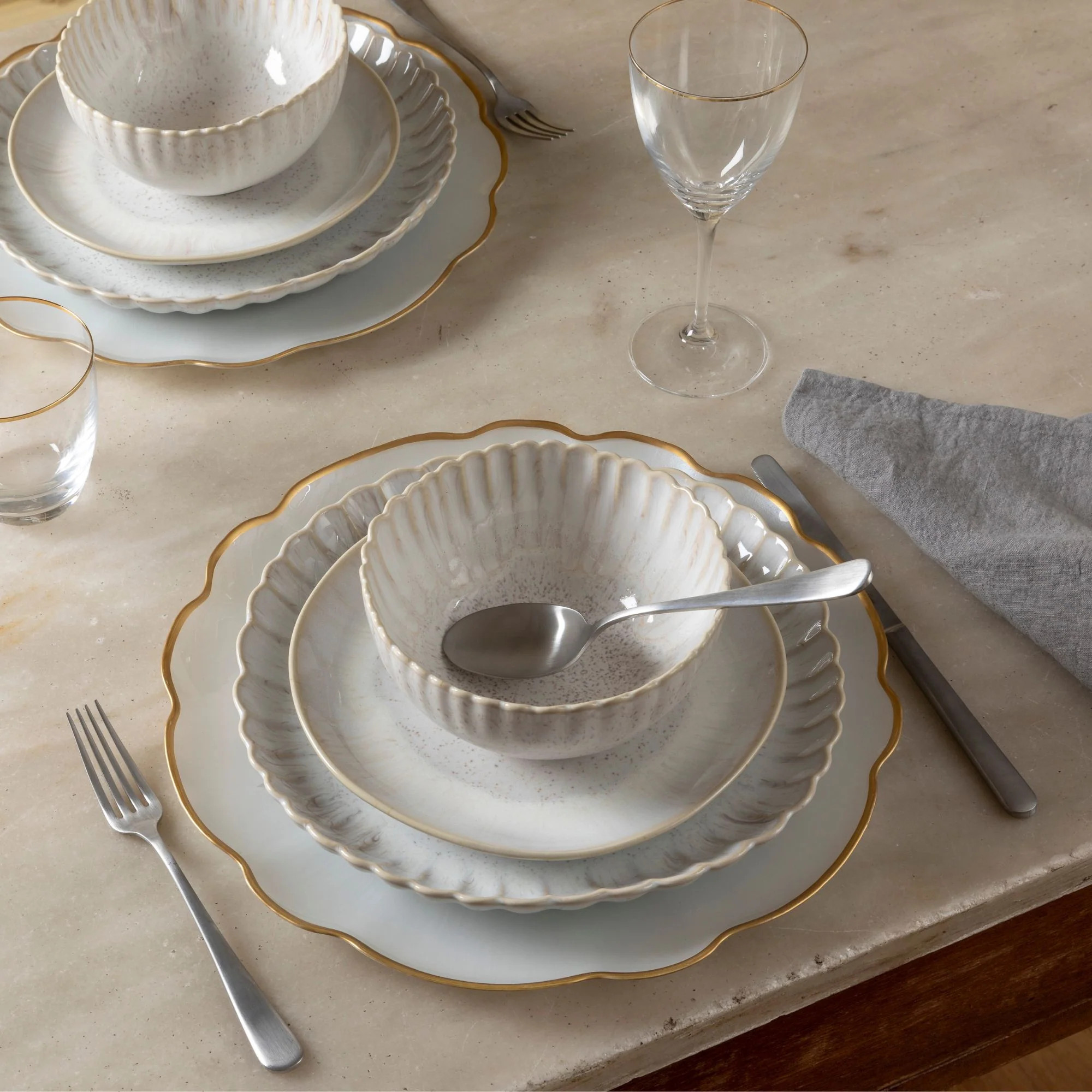Glass Scallop Charger Plate Francesca by Casafina | Gorgeous Living
