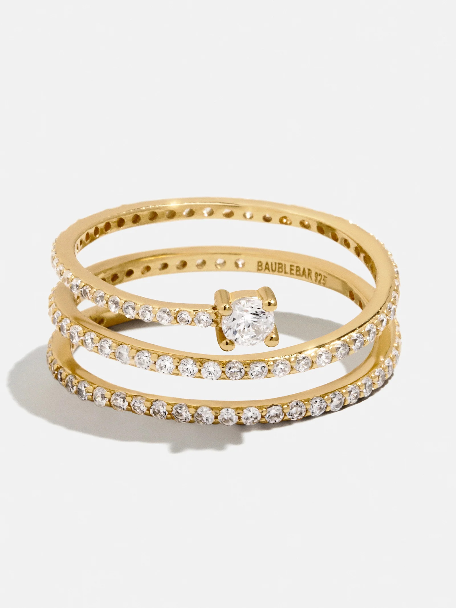 18K Gold Vermeil Celine Ring - Gold/Pavé | BaubleBar