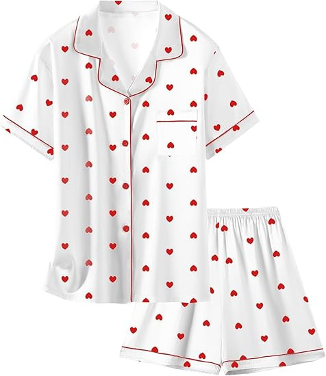 Schbbbta Girls Womens Pajamas, Satin Silky Pjs Set Kids 2Pcs Button-Down Nightwear Sleepwear Gift... | Amazon (US)