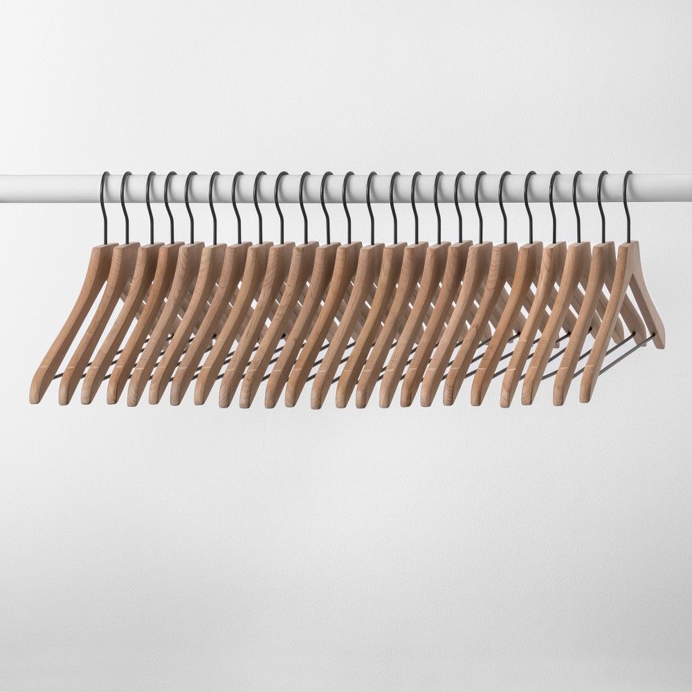 24pk Wood Suit Hangers Natural - Brightroom | Target