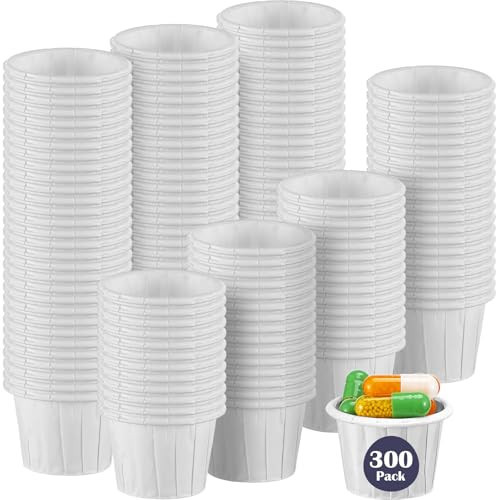 Maxcheck 300 Pcs Paper Medicine Cups 0.5 oz Disposable Paper Condiment Souffle Portion Cups Small for Medicine Pills Samples, Medication Distribution, Food, Dessert Serving | Amazon (US)