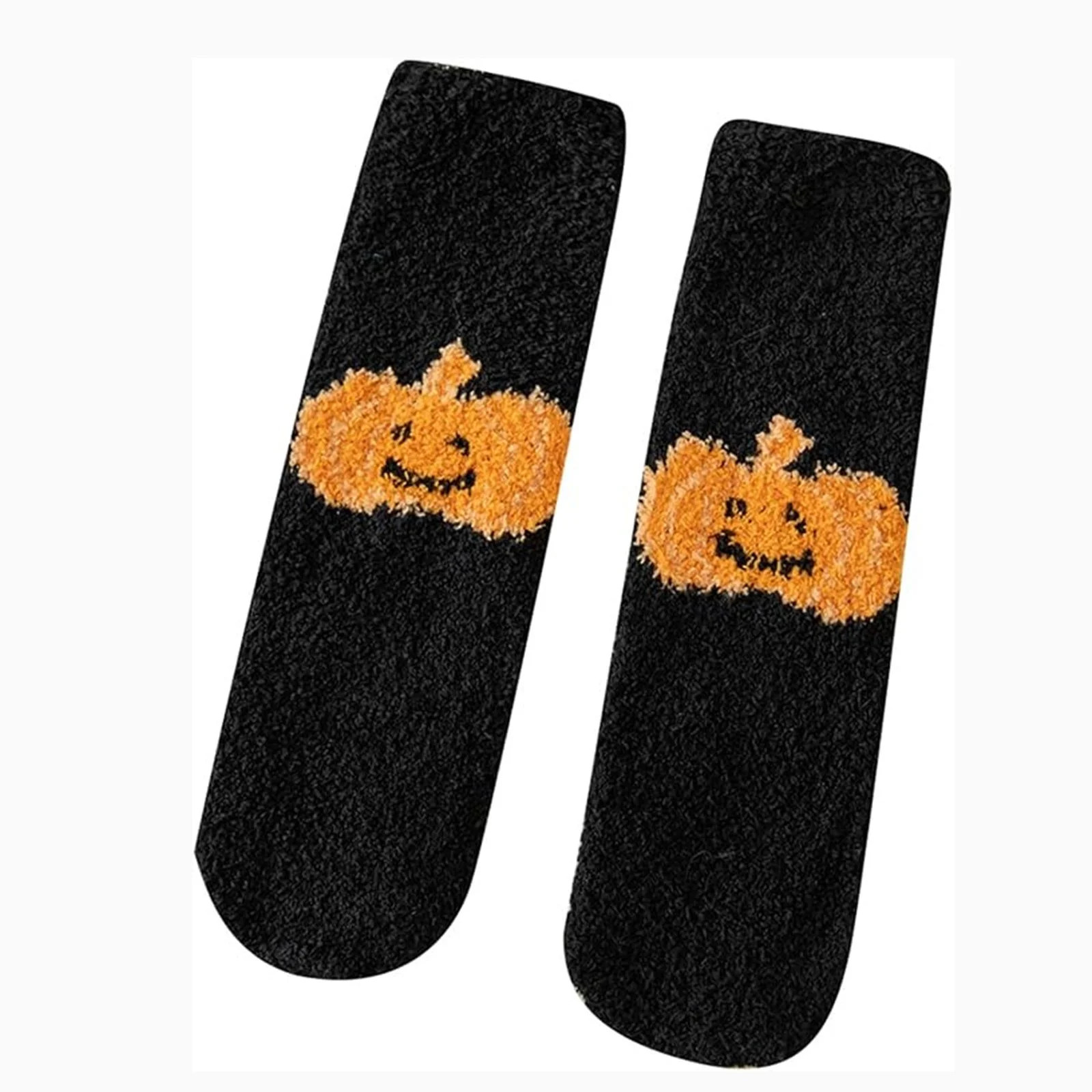 GILIGEGE Fuzzy Socks for Women Fluffy Cozy Slipper Socks Fall Halloween Socks Gifts Pumpkin Slippers Christmas Halloween Socks Fuzzy Funny Pumpkin Bat Horror Movie Socks for Women Black One Size - Walmart.com | Walmart (US)