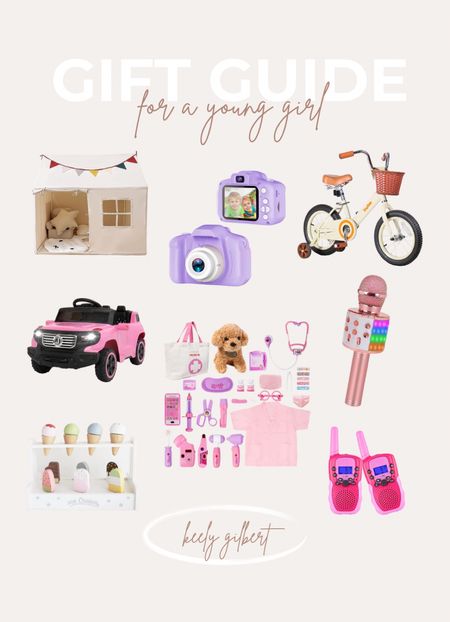 Gift guide for a young girl. Amazon gift guide. Little girl gift guide. Kid camera, play tent, tricycle, scooter, play kits

#LTKGiftGuide #LTKHoliday #LTKkids