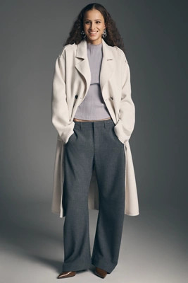 By Anthropologie Double Breasted Wool Blend Trench Coat | Anthropologie (US)