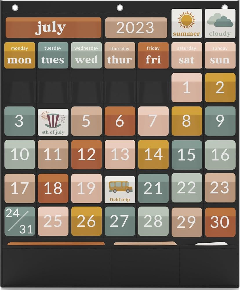 The Ultimate Classroom Calendar Pocket Chart for Kids - Simplified Calendar with Educational Card... | Amazon (US)