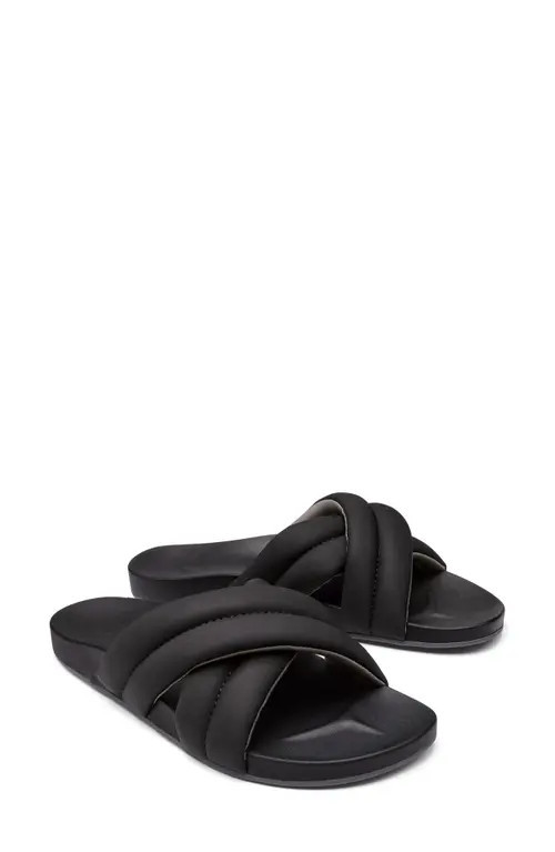 OluKai Hila Water Resistant Slide Sandal in Black/black at Nordstrom, Size 6 | Nordstrom