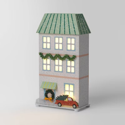 Lit LED Paper House Christmas Village Building - Wondershop™ White | Target